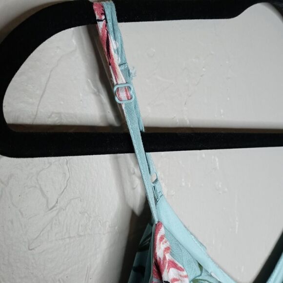 Tobi Floral Romper with Faux Wrap Skirt Side Tie - Picture 6 of 9